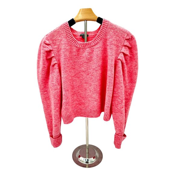 Wild Fable Pink Cropped Sweater Cute Gathered Shoulder - Picture 3 of 4